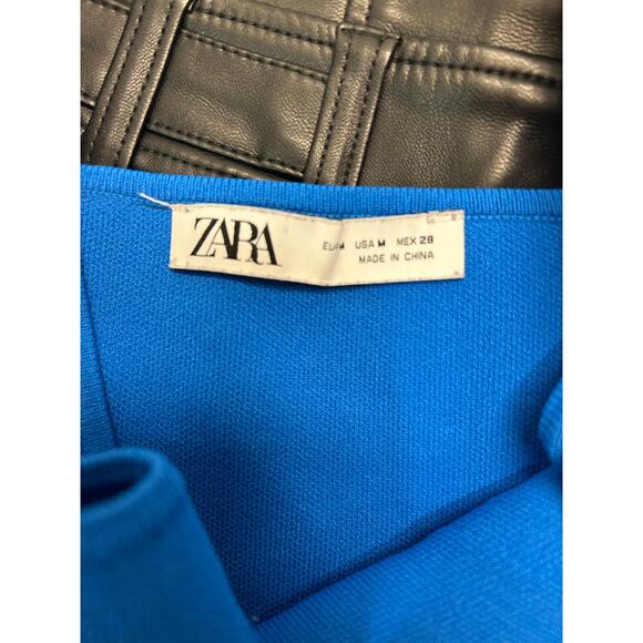 Super Cute Size M/8 Black Faux Leather Shorts and Royal Blue Corset Tank Top. - Picture 6 of 9